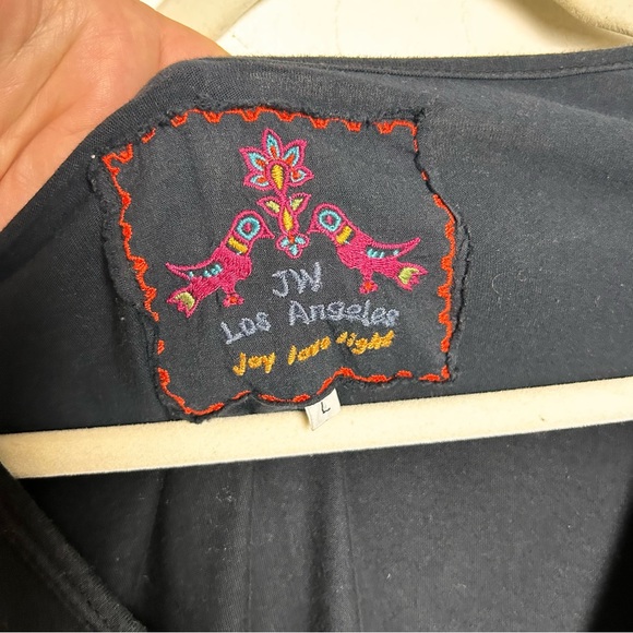 Johnny Was Black Embroidered Rose Cotton Dress SZL - Picture 4 of 5